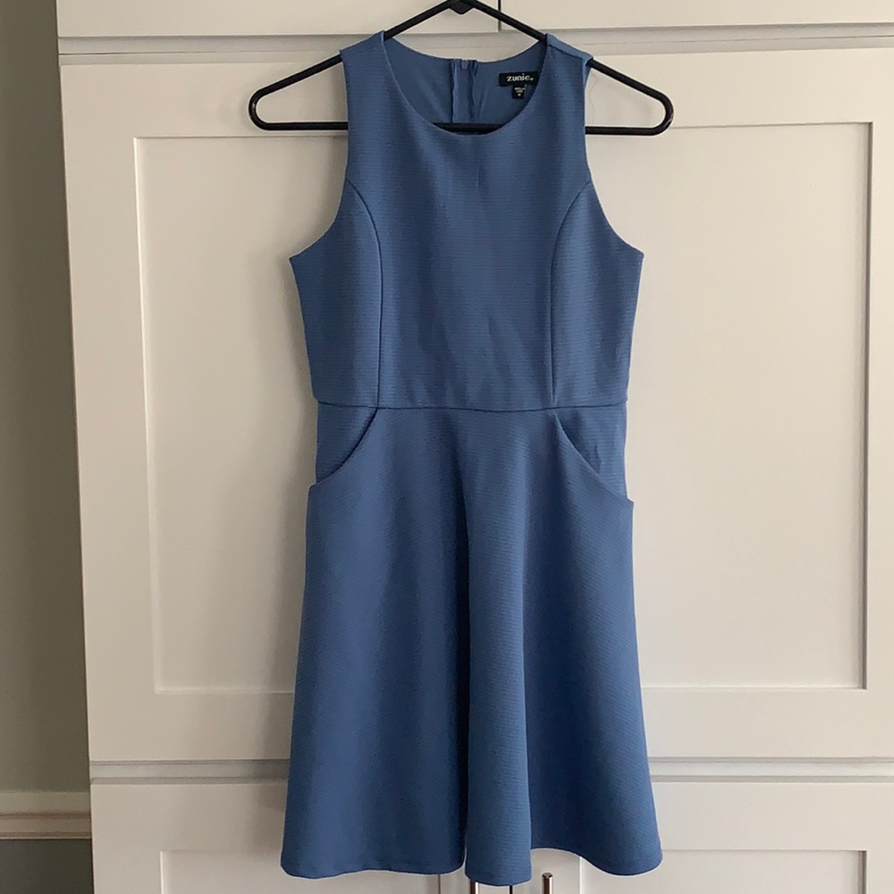 Zunie Girls Blue halter dress, size 14